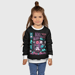 Свитшот детский Cat Necromancer, цвет: 3D-белый — фото 2