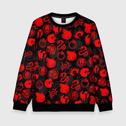 Свитшот детский СИМВОЛЫ ГРЕХОВ 7 DEADLY SINS, цвет: 3D-черный