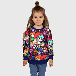 Свитшот детский Friday Night Funkin все герои, цвет: 3D-синий — фото 2