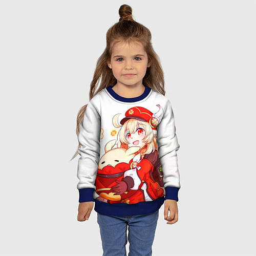 Детский свитшот Геншин Импакт Кли / 3D-Синий – фото 4