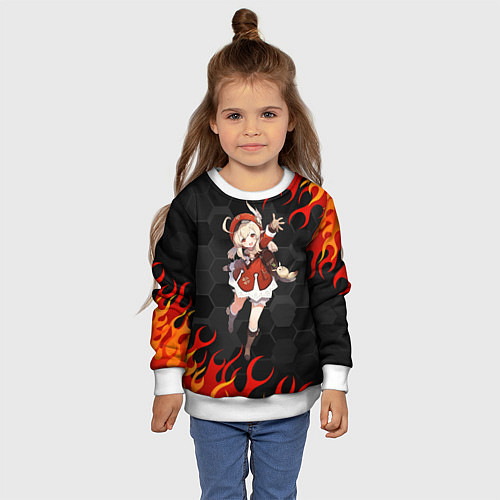 Детский свитшот Genshin Impact - Klee / 3D-Белый – фото 4