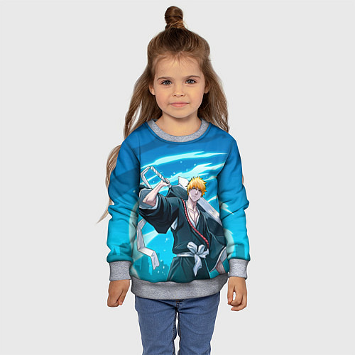 Детский свитшот Bleach-Ichigo / 3D-Меланж – фото 4