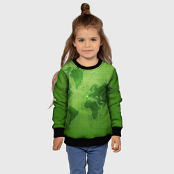 Свитшот детский Карта мира, цвет: 3D-черный — фото 2