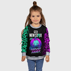 Свитшот детский PUBG NEW STATE ПАБГ НЕОН, цвет: 3D-меланж — фото 2