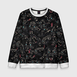 Свитшот детский Волки Wolwes, цвет: 3D-белый