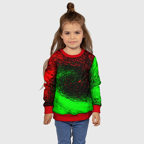 Детский свитшот КРАСНАЯ И ЗЕЛЕНАЯ КРАСКА / 3D-Красный – фото 4