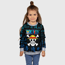Свитшот детский ONE PIECE ВАН ПИС ИЕРОГЛИФ, цвет: 3D-меланж — фото 2