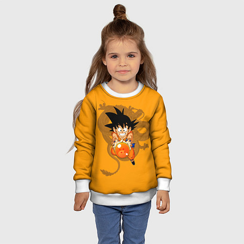 Детский свитшот Kid Goku / 3D-Белый – фото 4