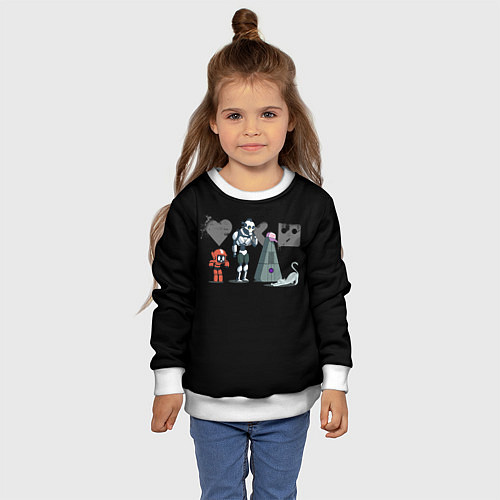 Детский свитшот Любовь, Смерть & Роботы / 3D-Белый – фото 4