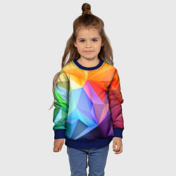 Свитшот детский Радужная геометрия, цвет: 3D-синий — фото 2