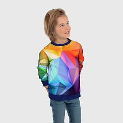 Свитшот детский Радужная геометрия, цвет: 3D-синий — фото 2