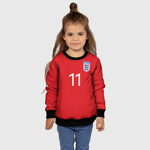 Детский свитшот №11 Сборной Англии Vardy / 3D-Черный – фото 4
