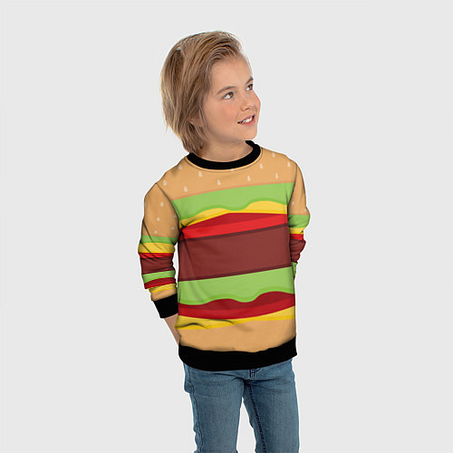 Детский свитшот Бутерброд / 3D-Черный – фото 3