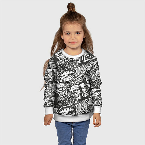 Детский свитшот Тату ретро / 3D-Белый – фото 4