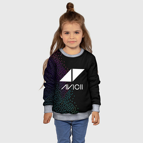 Детский свитшот AVICII RAIBOW STYLE / 3D-Меланж – фото 4