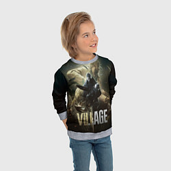 Свитшот детский Итан,Крис и деревня RE8, цвет: 3D-меланж — фото 2