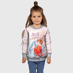 Свитшот детский Томоэ и Нанами, цвет: 3D-меланж — фото 2
