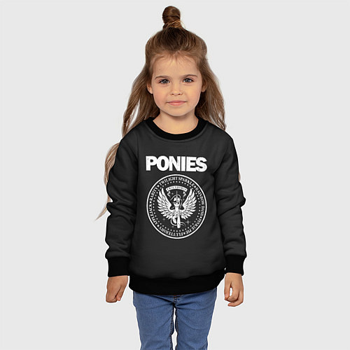 Детский свитшот Pony x Ramones / 3D-Черный – фото 4