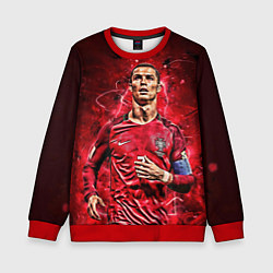 Свитшот детский Cristiano Ronaldo Portugal, цвет: 3D-красный