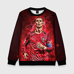 Свитшот детский Cristiano Ronaldo Portugal, цвет: 3D-черный