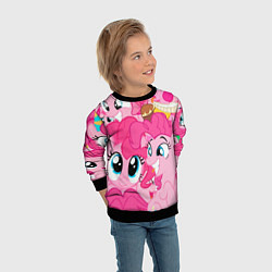 Свитшот детский Pinkie Pie pattern, цвет: 3D-черный — фото 2