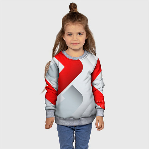 Детский свитшот 3D SPORT STYLE RED WHITE / 3D-Меланж – фото 4