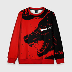 Свитшот детский Красный волк 3D, цвет: 3D-красный