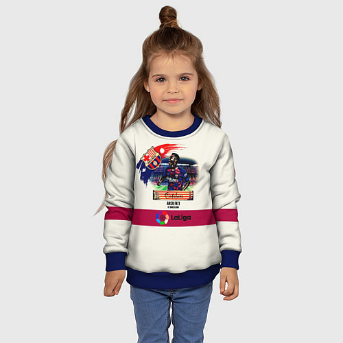 Детский свитшот Фати игрок Барселоны / 3D-Синий – фото 4