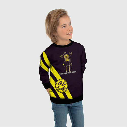 Детский свитшот Холанд Боруссия / 3D-Черный – фото 3