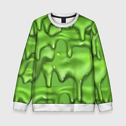 Свитшот детский Green Slime, цвет: 3D-белый