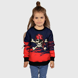 Свитшот детский Череп пират, цвет: 3D-черный — фото 2