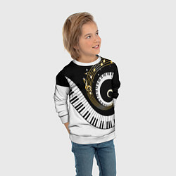 Свитшот детский МУЗЫКАЛЬНЫЙ УЗОР, цвет: 3D-белый — фото 2