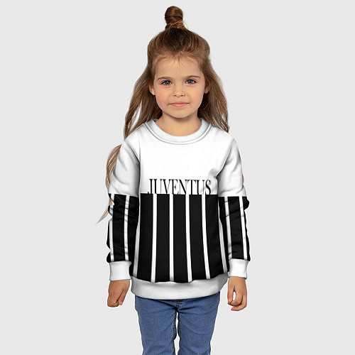 Детский свитшот Juventus Tee Black and White 202122 / 3D-Белый – фото 4