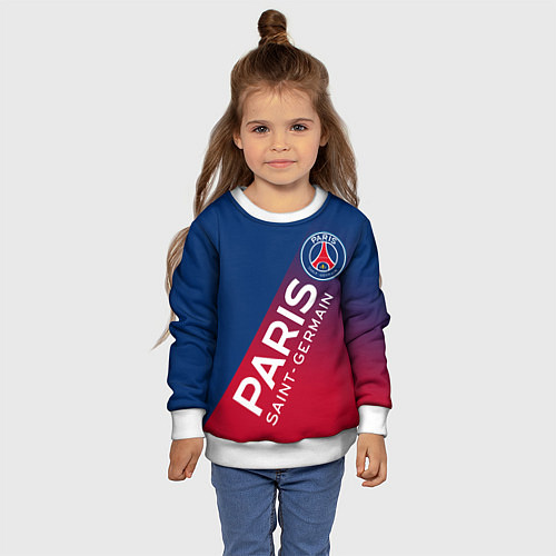 Детский свитшот ФК ПСЖ PARIS SAINT GERMAIN / 3D-Белый – фото 4