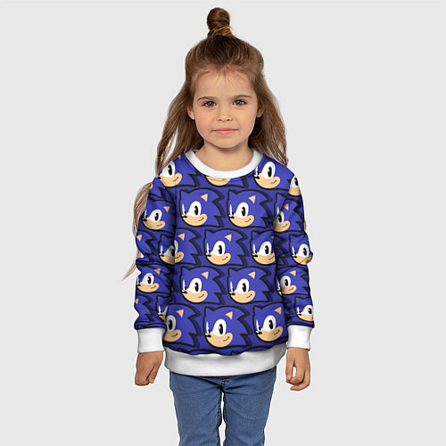 Детский свитшот Sonic pattern / 3D-Белый – фото 4