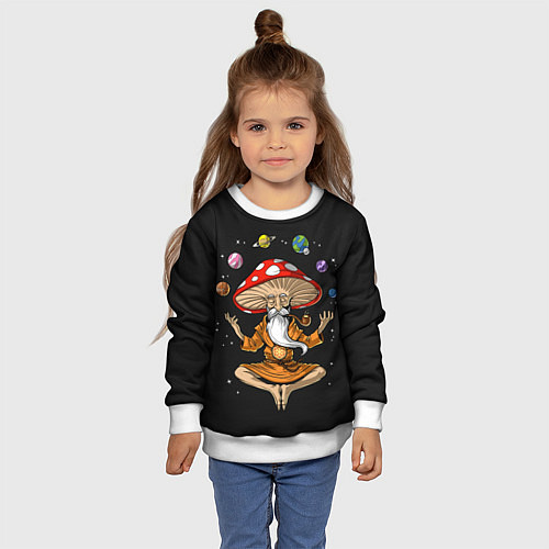 Детский свитшот Космический Гриб Волшебник / 3D-Белый – фото 4