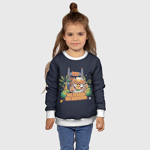 Детский свитшот Jurassic Crossing / 3D-Белый – фото 4