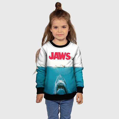 Детский свитшот Jaws 1975 / 3D-Черный – фото 4