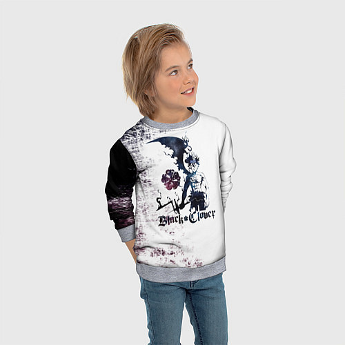 Детский свитшот Чёрный демонический Аста Либе / 3D-Меланж – фото 3
