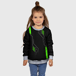 Свитшот детский ФУТУРИСТИЧНАЯ БРОНЯ ЗЕЛЕНАЯ, цвет: 3D-меланж — фото 2