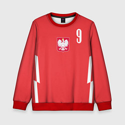 Свитшот детский Lewandowski Poland 9, цвет: 3D-красный