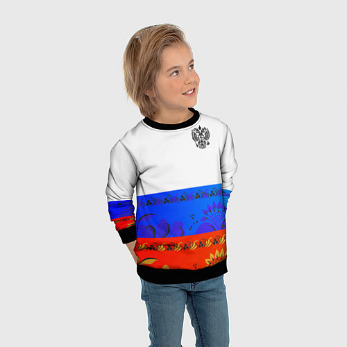 Детский свитшот Russia 3 / 3D-Черный – фото 3