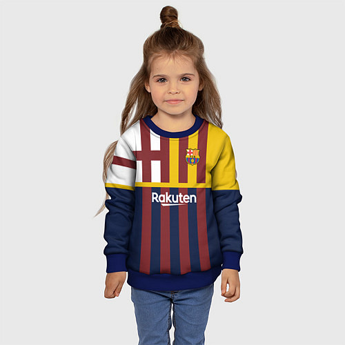 Детский свитшот BARCELONA FC БАРСЕЛОНА ФК BARCA / 3D-Синий – фото 4