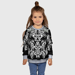 Свитшот детский ТАТУ ЧЕРНО БЕЛОЕ УЗОР, цвет: 3D-меланж — фото 2
