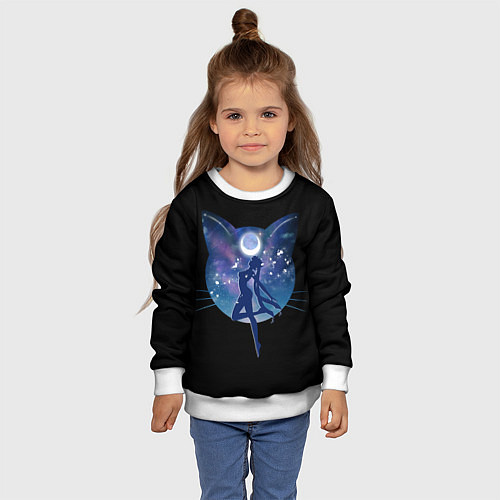 Детский свитшот Sailor Moon силуэт / 3D-Белый – фото 4