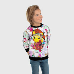 Свитшот детский Пикачу - Гейша, цвет: 3D-черный — фото 2