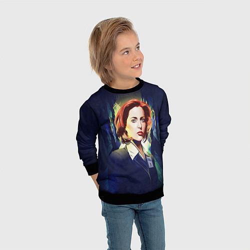 Детский свитшот Dana Scully / 3D-Черный – фото 3