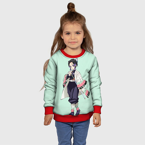 Детский свитшот Шинобу Кочо, Столб Насекомого / 3D-Красный – фото 4