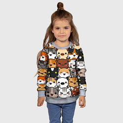 Свитшот детский Коты и котики, цвет: 3D-меланж — фото 2