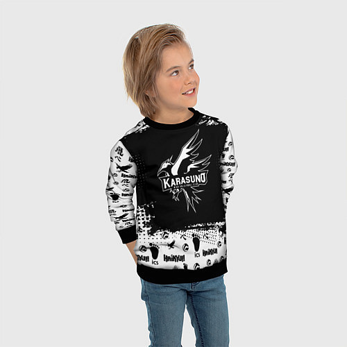 Детский свитшот Старшая школа Карасуно / 3D-Черный – фото 3